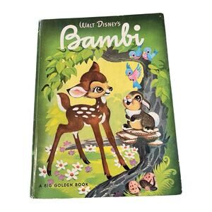Vintage Walt Disney’s Bambi A Big Golden Book HC 1949 - 12th printing 1971